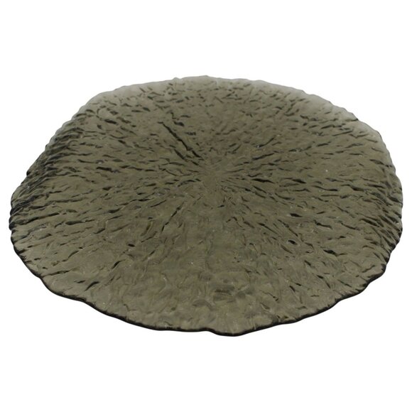 Hand‑Crafted Japanese Smoke Glass Textured Charger Plate Decorative Round Platte - Picture 3 of 11
